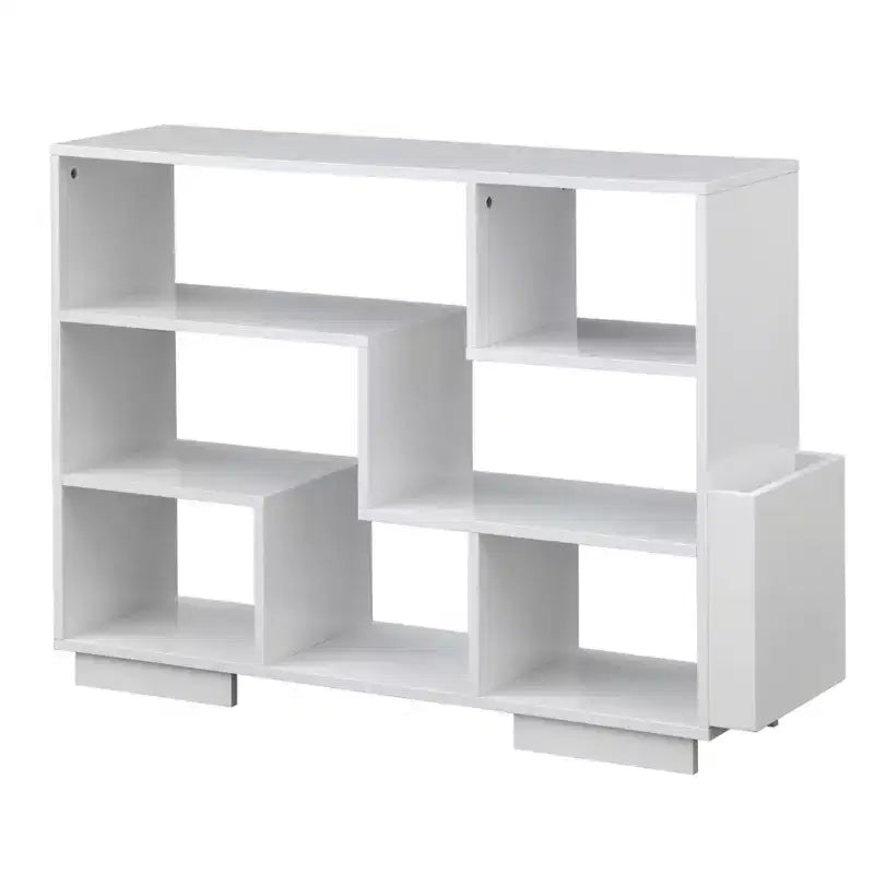 angelo:HOME 30" Leon Mid-Century Bookcase White: Fixed & Open Back MDF Cube Storage