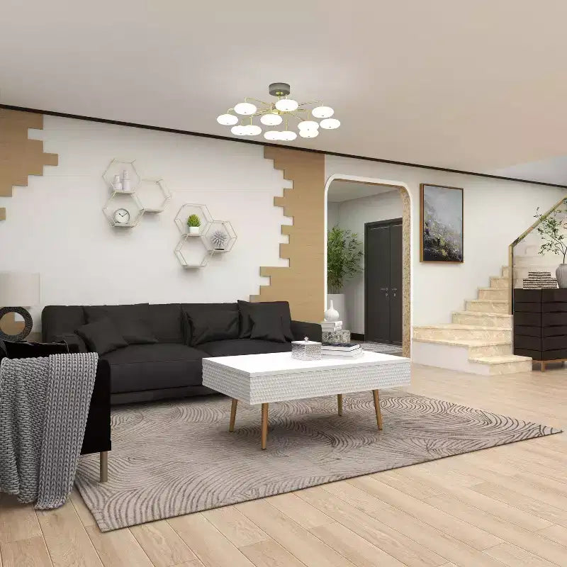 Table basse contemporaine en bois blanc