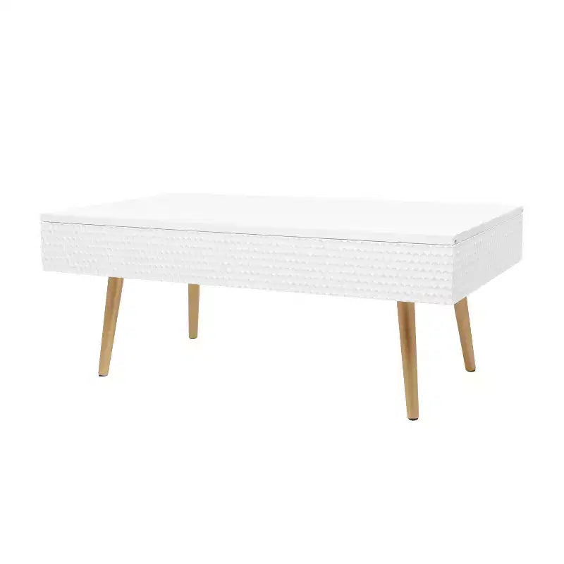 Table basse contemporaine en bois blanc