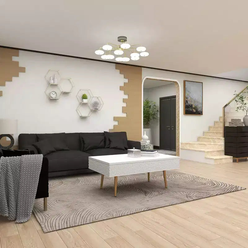 Table basse contemporaine en bois blanc