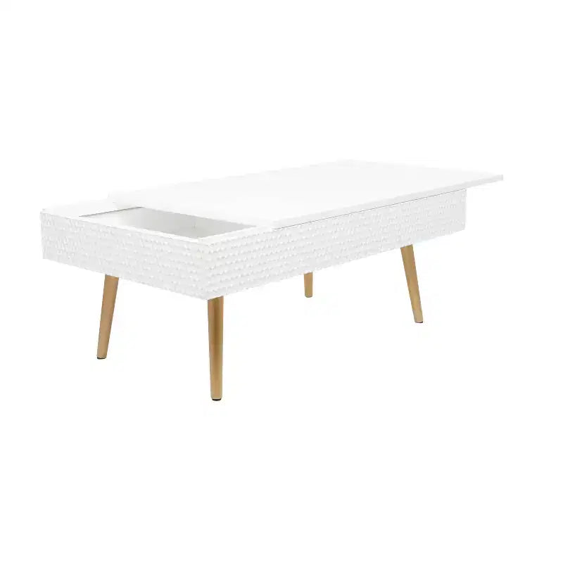 Table basse contemporaine en bois blanc