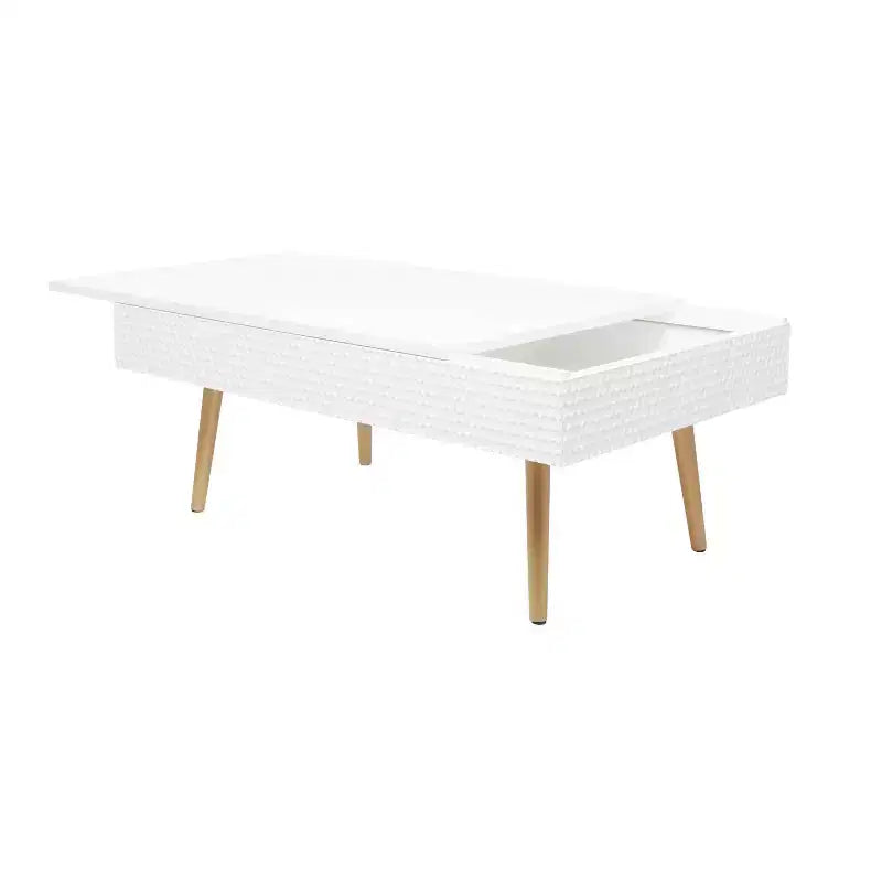 Table basse contemporaine en bois blanc