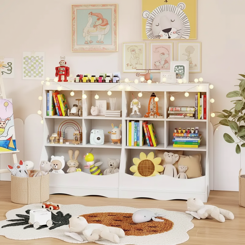 Children's Multi-Functional Bookcase Toy Storage Bin