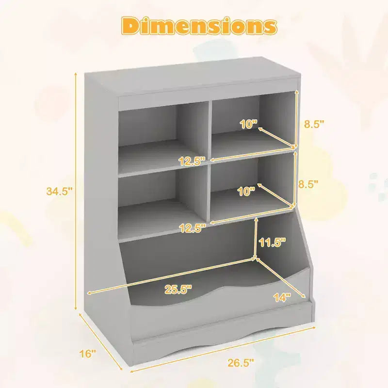 Bac de rangement multifonctionnel pour jouets et bibliothèque pour enfants