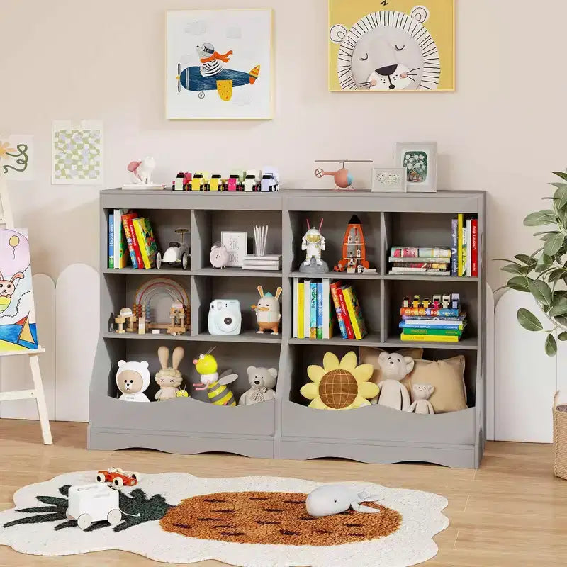 Bac de rangement multifonctionnel pour jouets et bibliothèque pour enfants