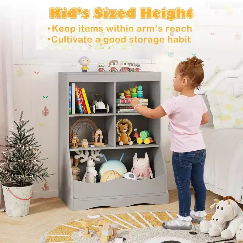 Bac de rangement multifonctionnel pour jouets et bibliothèque pour enfants