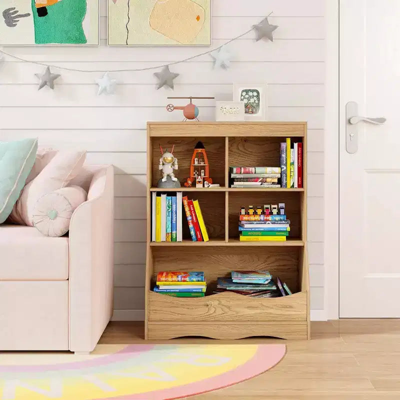 Bac de rangement multifonctionnel pour jouets et bibliothèque pour enfants