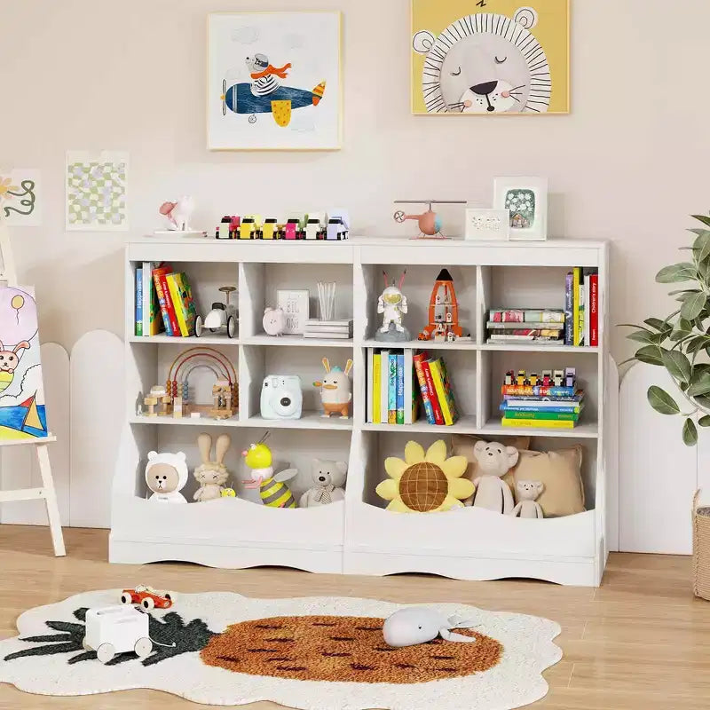 Bac de rangement multifonctionnel pour jouets et bibliothèque pour enfants