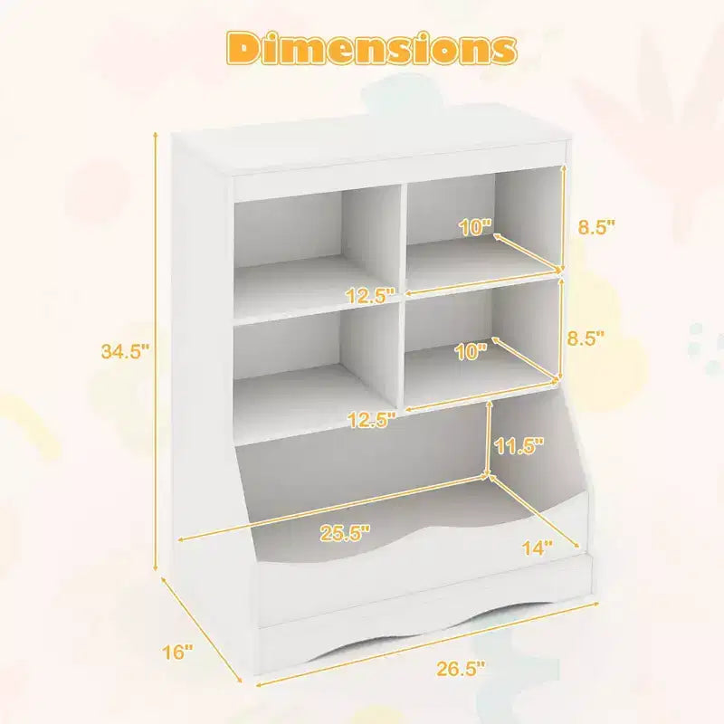 Bac de rangement multifonctionnel pour jouets et bibliothèque pour enfants