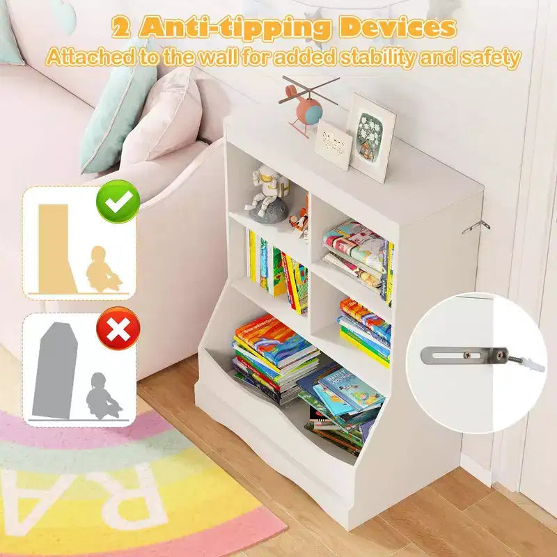 Bac de rangement multifonctionnel pour jouets et bibliothèque pour enfants