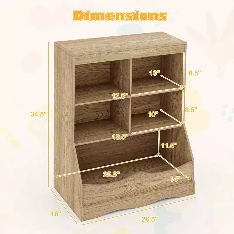 Bac de rangement multifonctionnel pour jouets et bibliothèque pour enfants