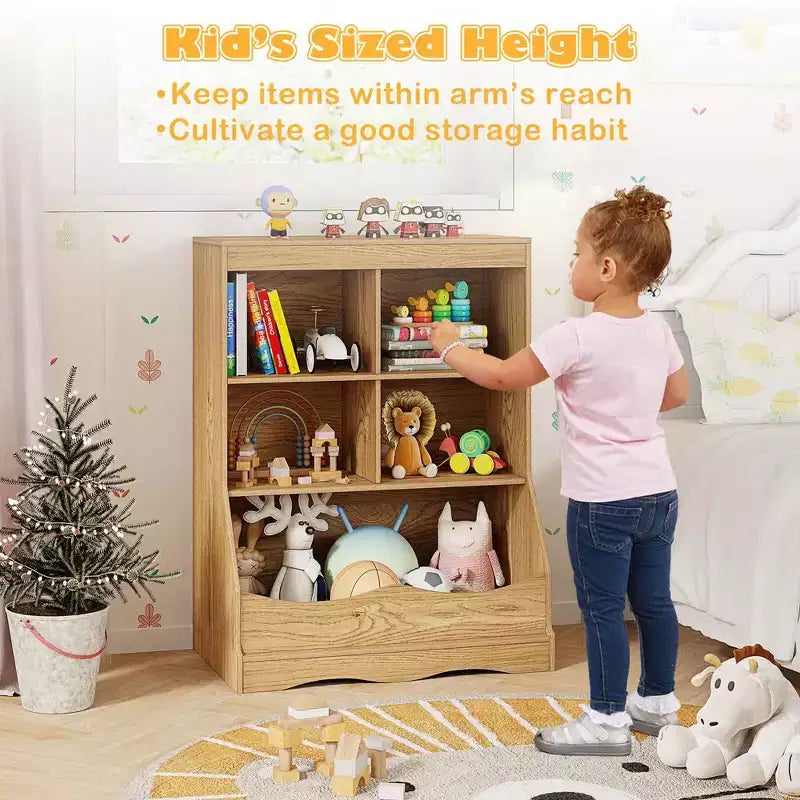 Bac de rangement multifonctionnel pour jouets et bibliothèque pour enfants