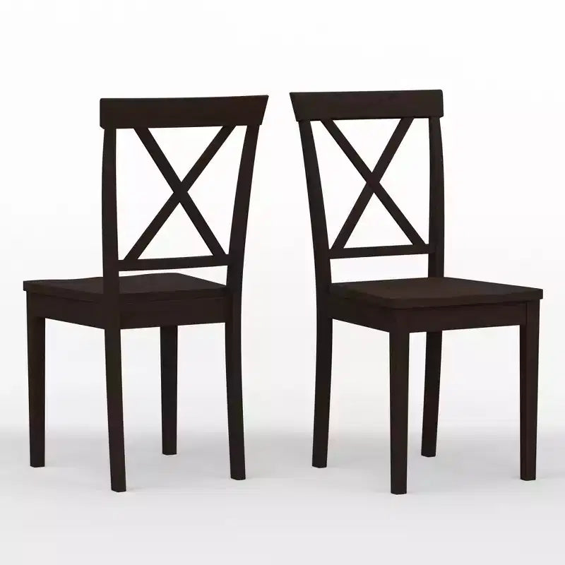 Chaises de salle à manger en bois massif avec dossier en X