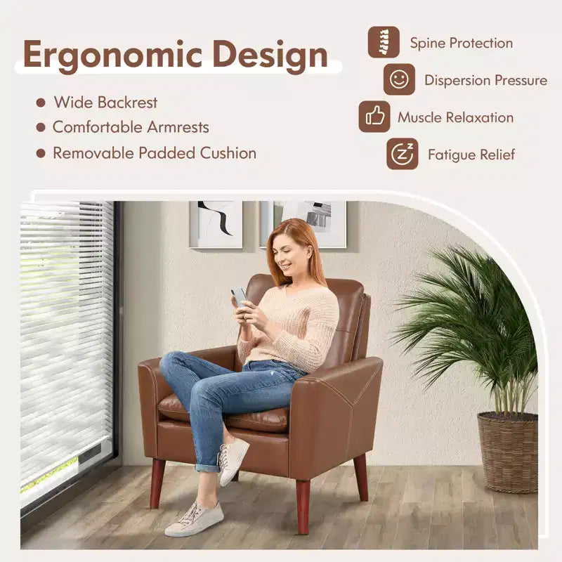 Fauteuil moderne en cuir PU