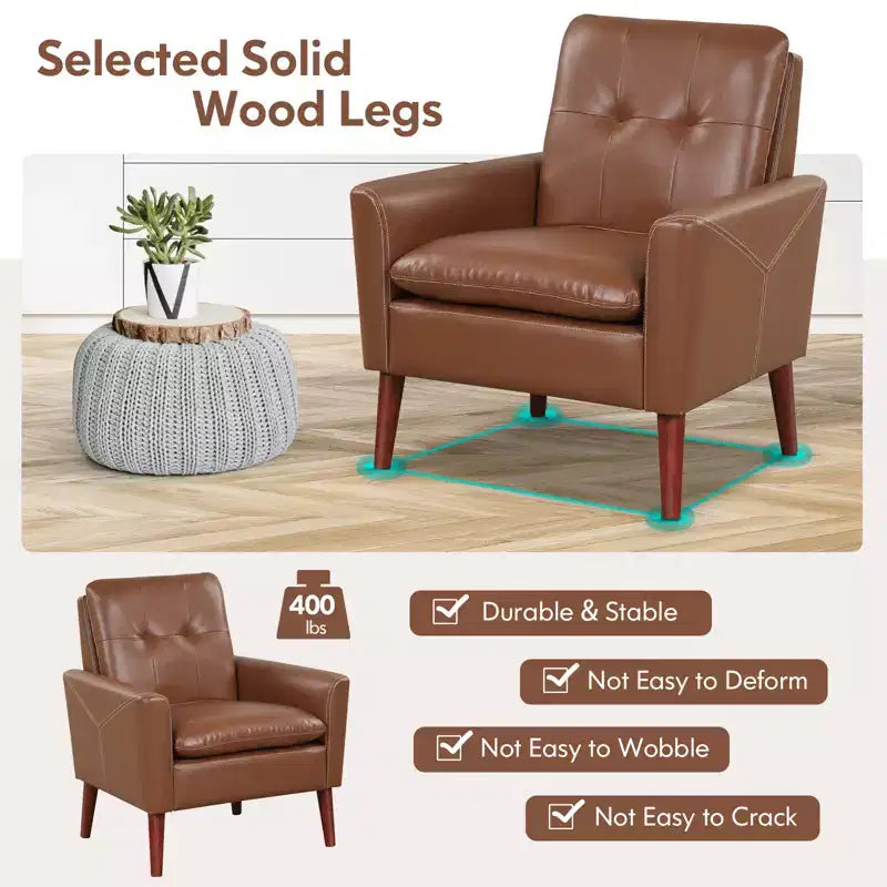 Fauteuil moderne en cuir PU