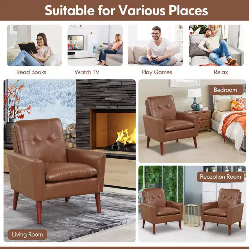 Fauteuil moderne en cuir PU